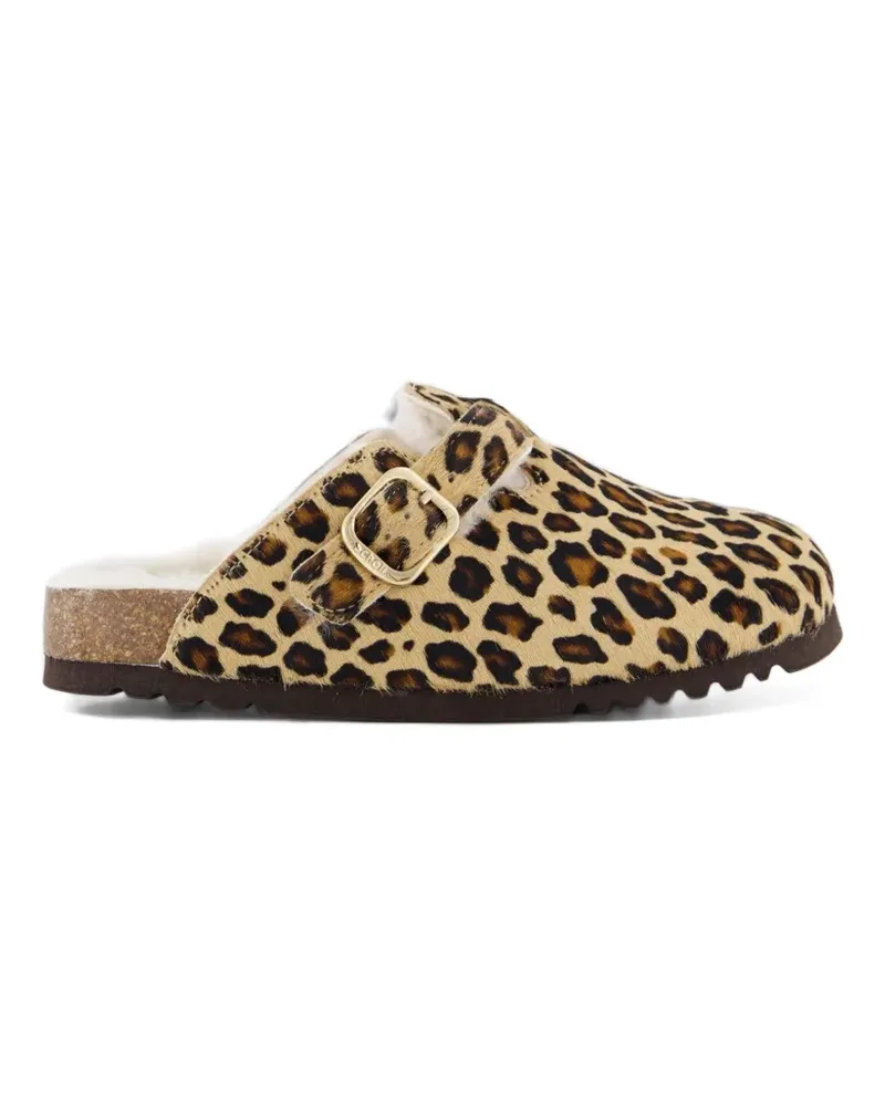 Scholl Fae Mules mit Leoparden-Print - Nude Nude