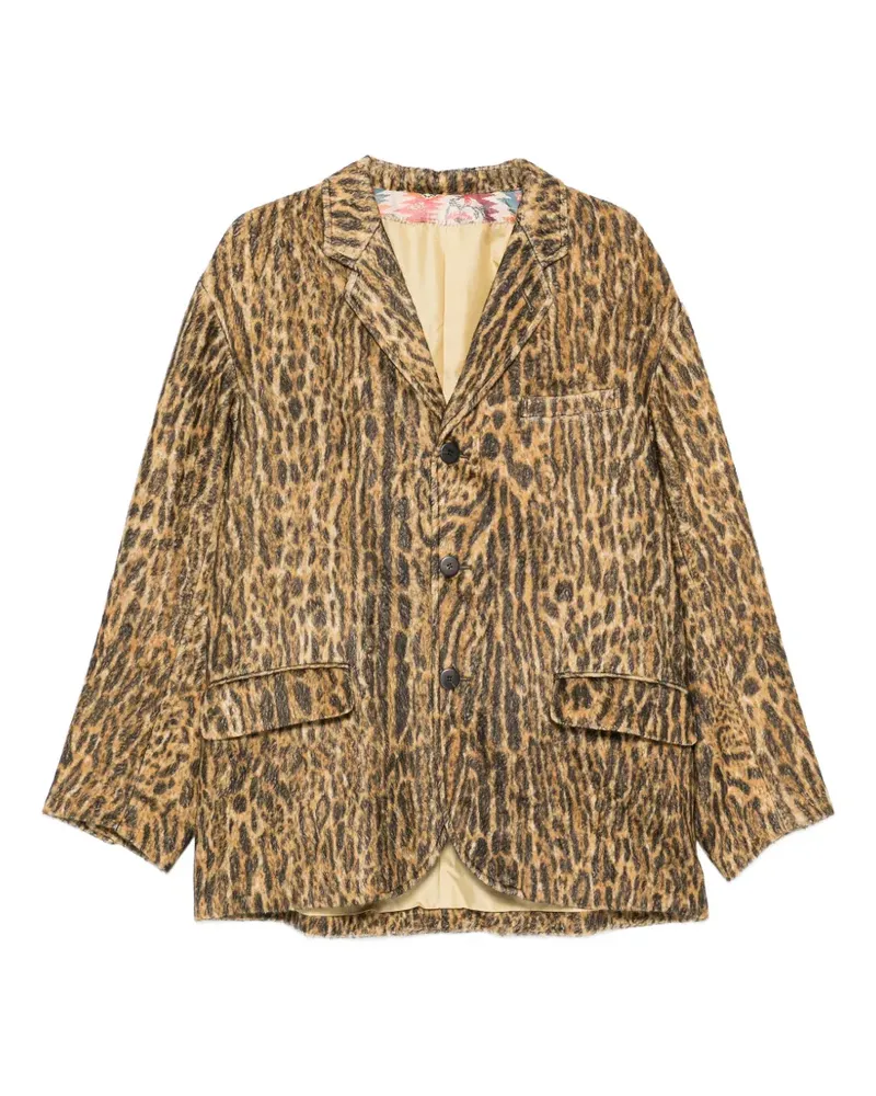 Visvim Bowen leopard-print blazer - Nude Nude
