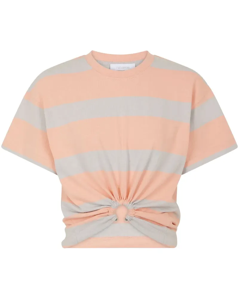 Paco Rabanne Gestreiftes T-Shirt - Orange Orange
