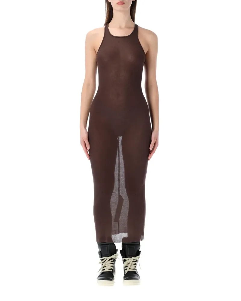 Rick Owens Ärmelloses Midikleid mit rundem Ausschnitt - Braun Braun
