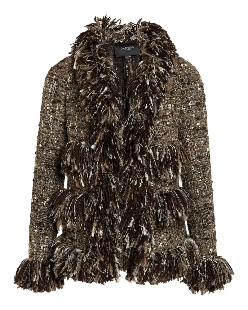 Giambattista Valli Bouclé-Jacke mit Fransen - Braun Braun