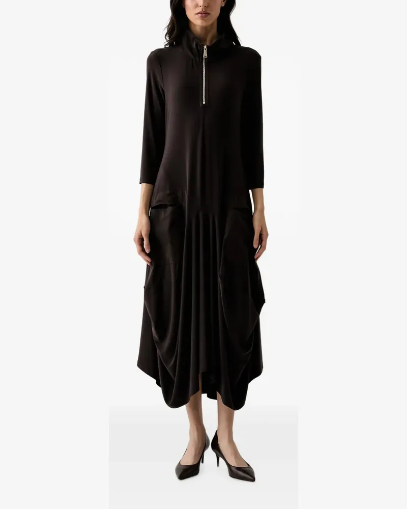 Joseph Ribkoff quarter-zip draped midi dress - Braun Braun