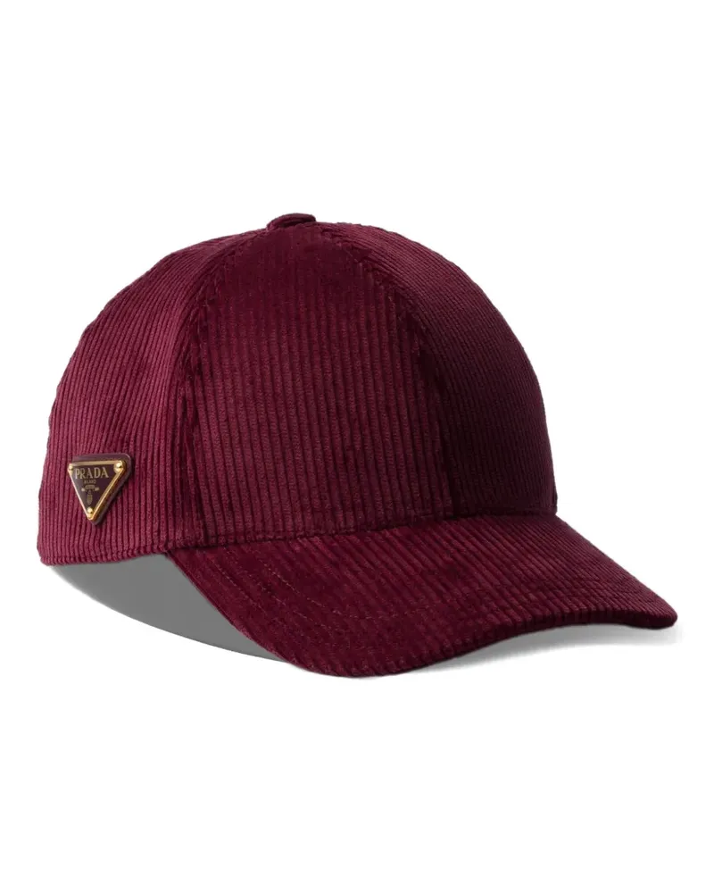 Prada Baseballkappe aus Cord - Rot Rot