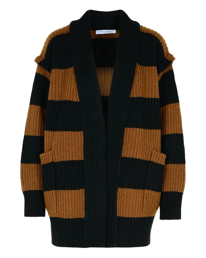 Max Mara Cardigan mit gestreiften Taschen - Schwarz Schwarz