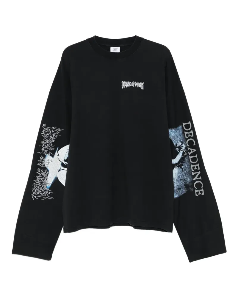 VETEMENTS graphic-print long-sleeve T-shirt - Schwarz Schwarz