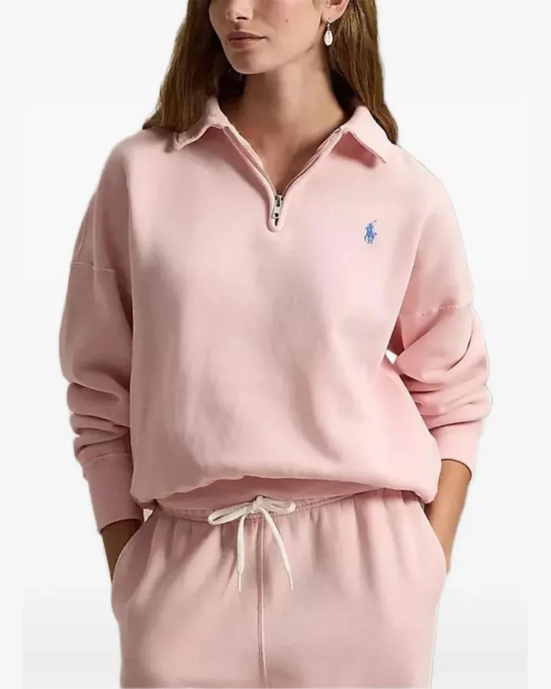 Ralph Lauren Poloshirt mit Viertelreißverschluss - Rosa Rosa