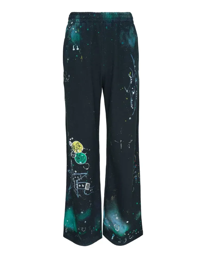 WE 11 DONE trompe-l'oeil printed track pants - Schwarz Schwarz