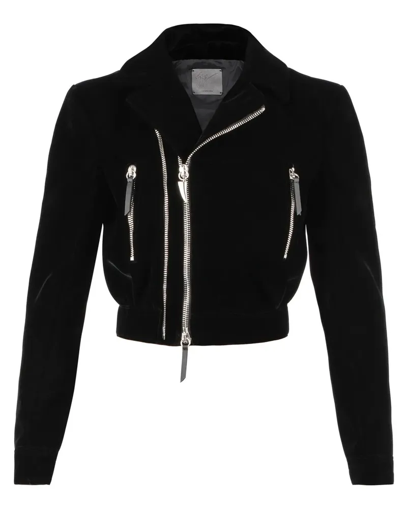 Giuseppe Zanotti Amelia Cropped-Samtjacke - Schwarz Schwarz