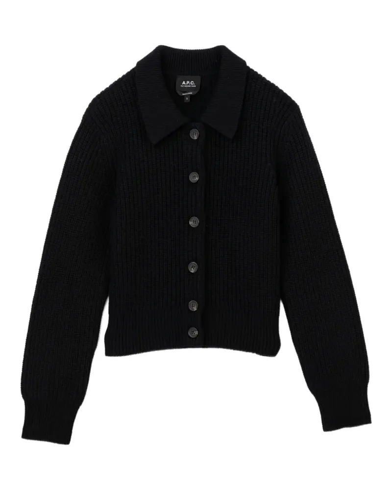 A.P.C. Cardigan mit Waffelstrick-Muster - Blau Blau