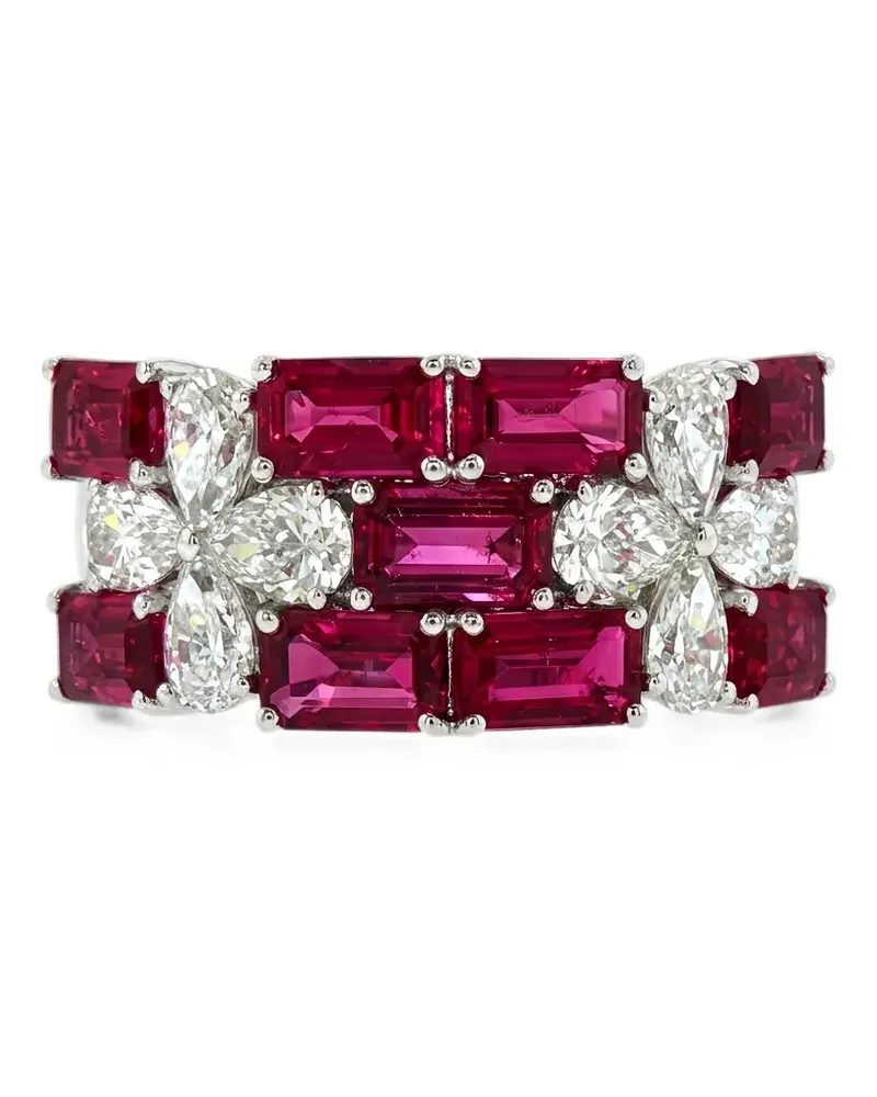 HYT Jewelry Ring mit Rubin und Diamanten - Silber Silber