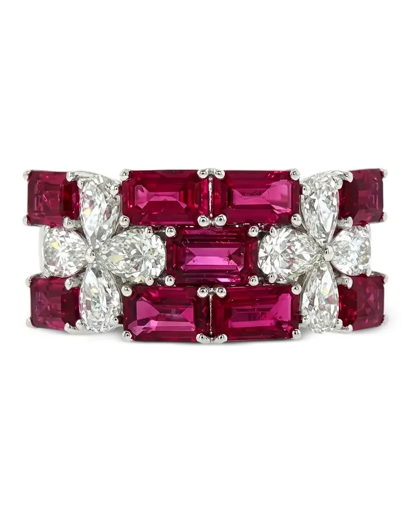 HYT Jewelry Ring mit Rubin und Diamanten - Silber Silber