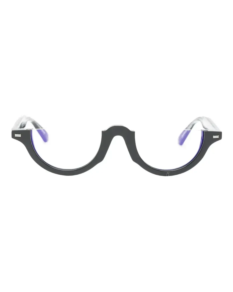Kenzo Weave Sonnenbrille mit rundem Gestell - Schwarz Schwarz