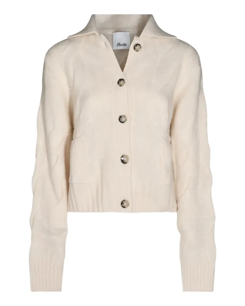 ALLUDE cable-knit button-up cardigan - Nude Nude