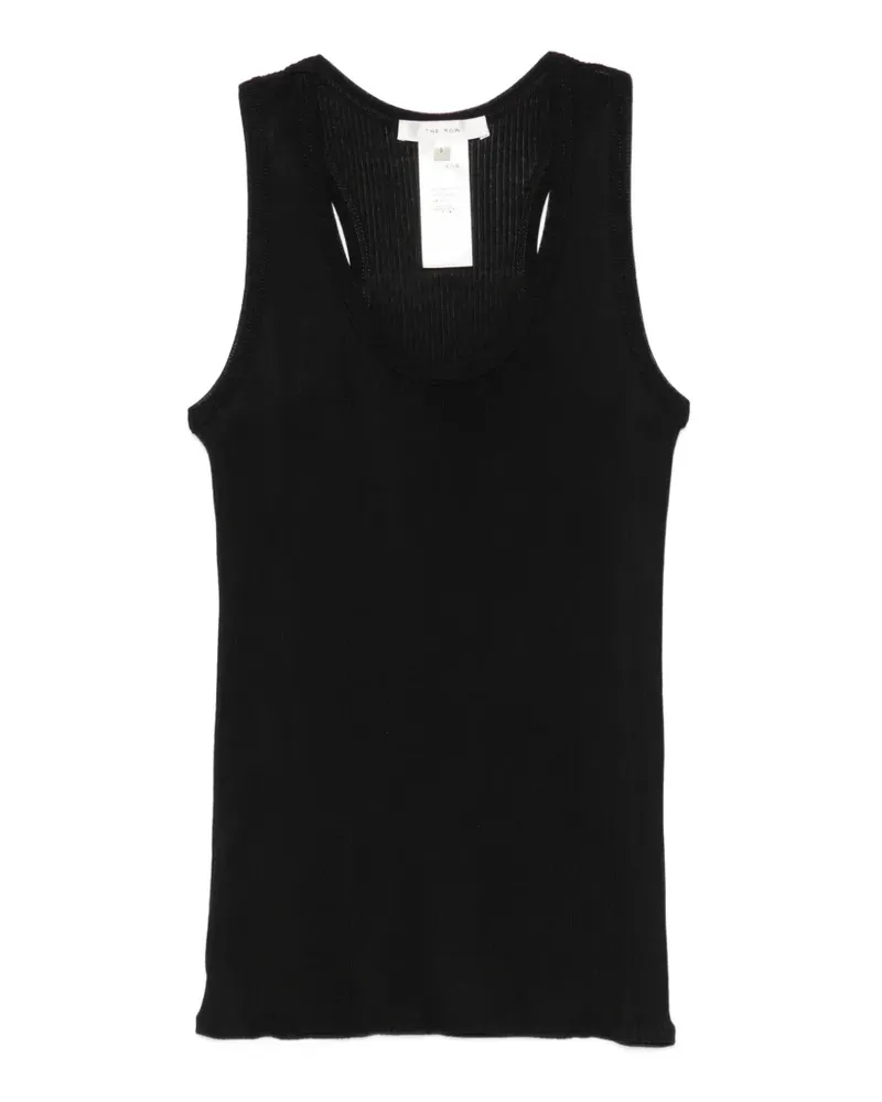 The Row Cendrea ribbed-knit racerback tank top - Schwarz Schwarz