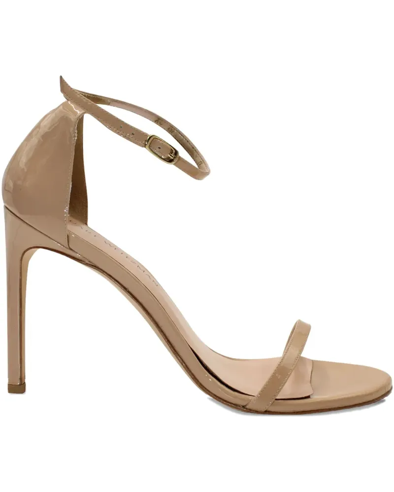 Stuart Weitzman Nudist patent leather stiletto sandals - Nude Nude