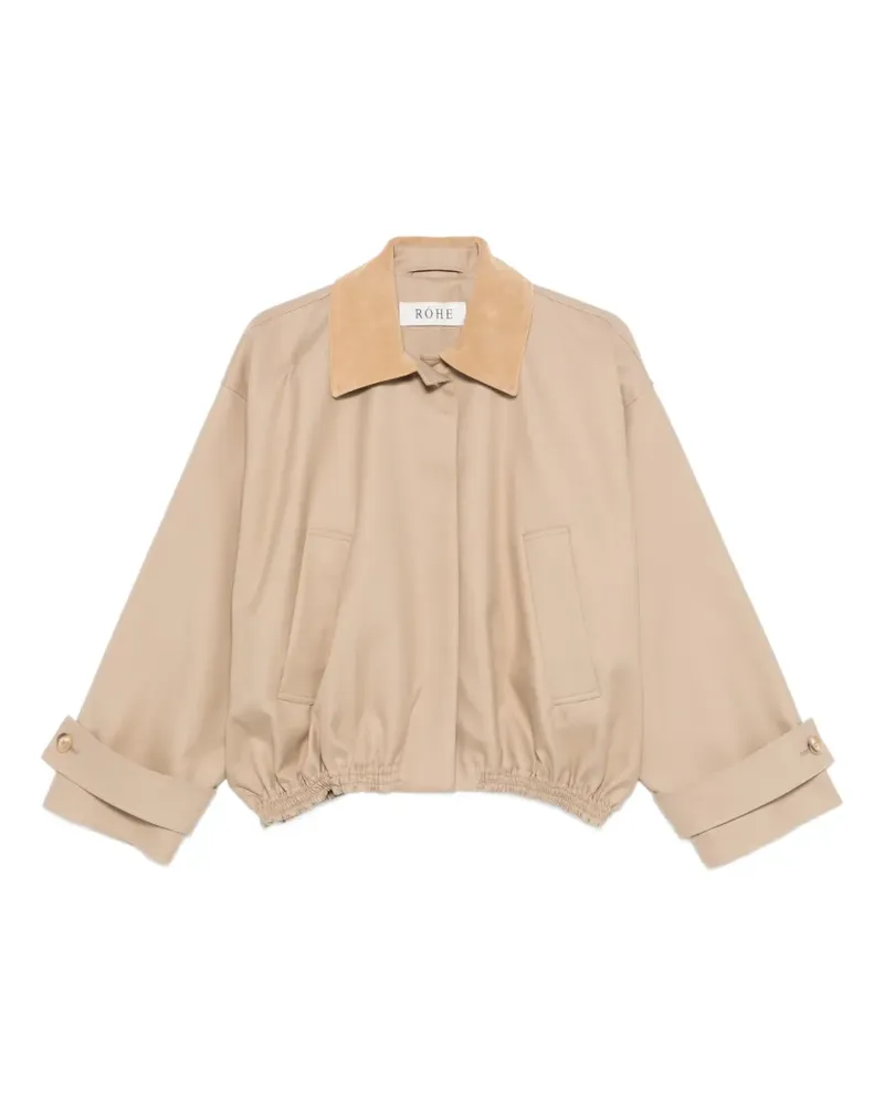 Róhe suede-collar jacket - Nude Nude