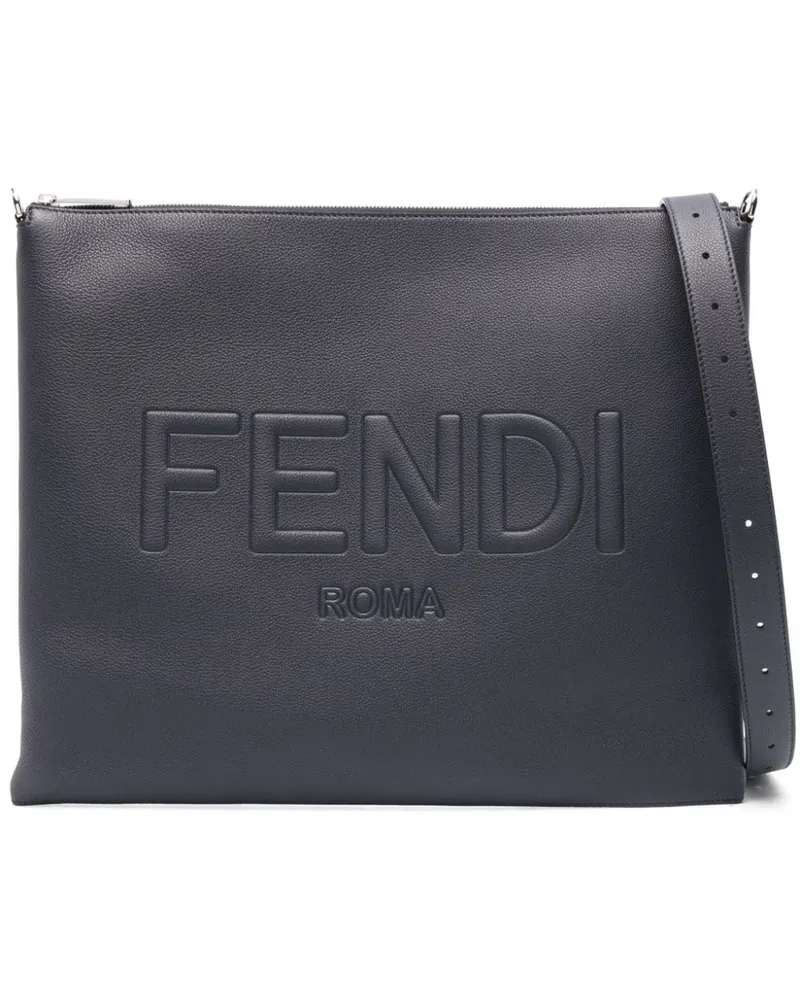 Fendi Schultertasche aus Leder - Blau Blau
