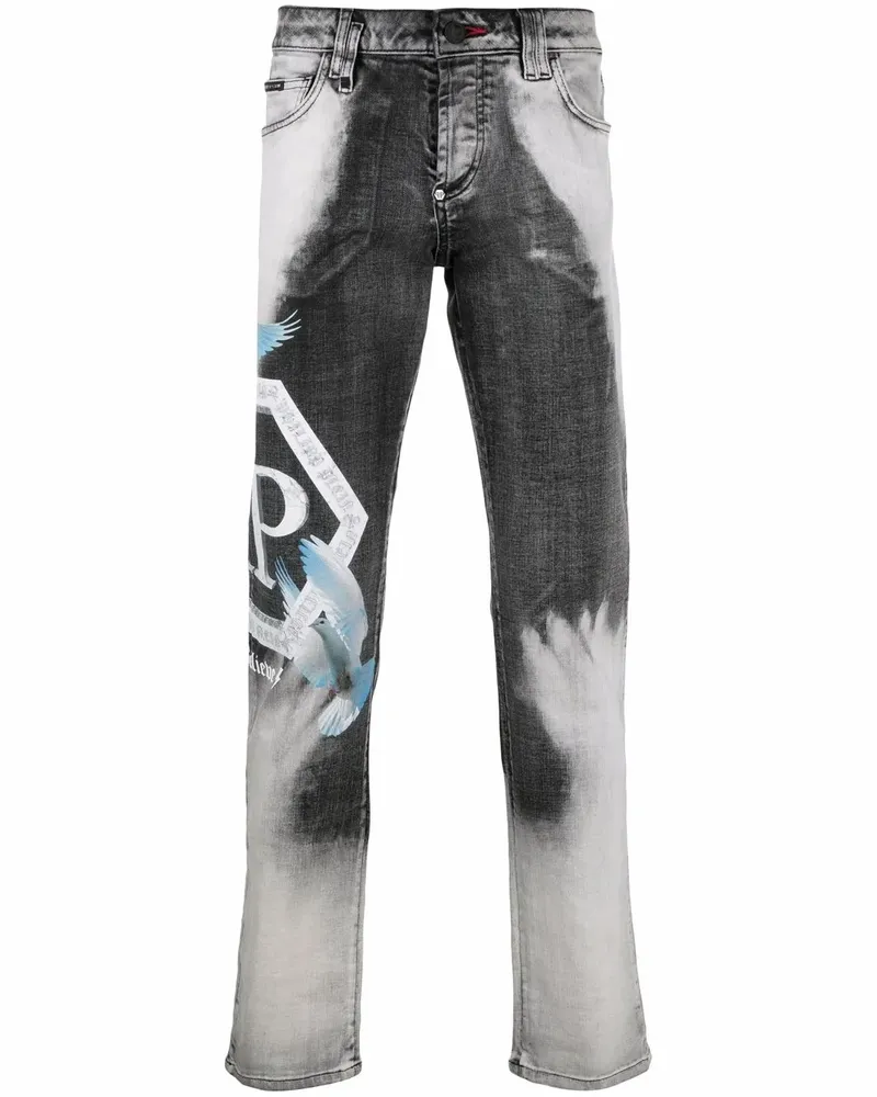 Philipp Plein Gerade Hose mit Bleached-Effekt - Weiß Weiß