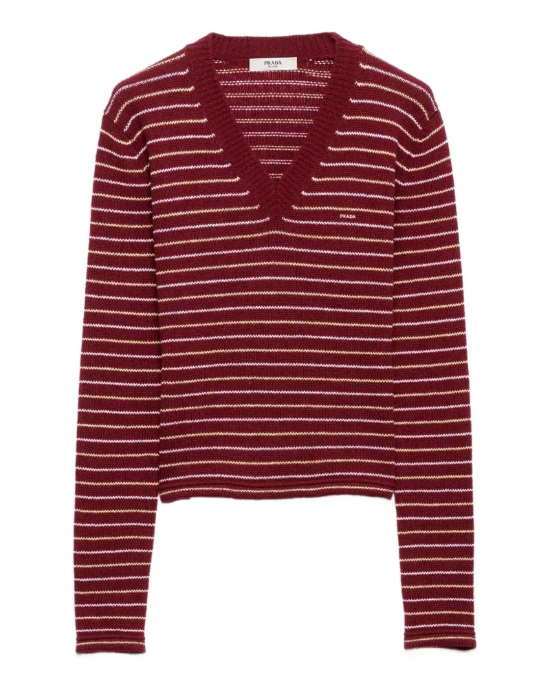 Prada cashmere V-neck sweater - Rot Rot
