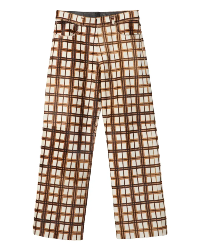 Camper Karierte Straight-Leg-Hose - Braun Braun