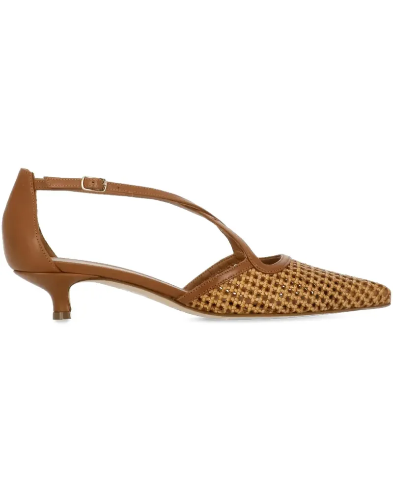 The Seller Gewebte Pumps mit Knöchelriemen 40mm - Braun Braun