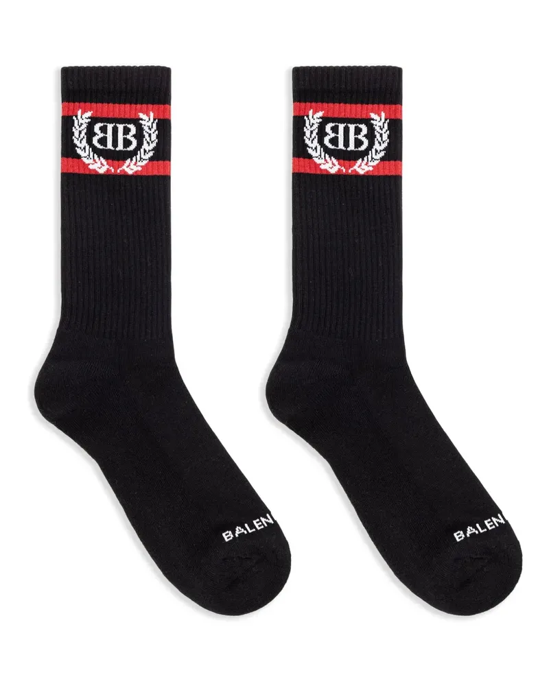 Balenciaga Socken mit Logo - Schwarz Schwarz