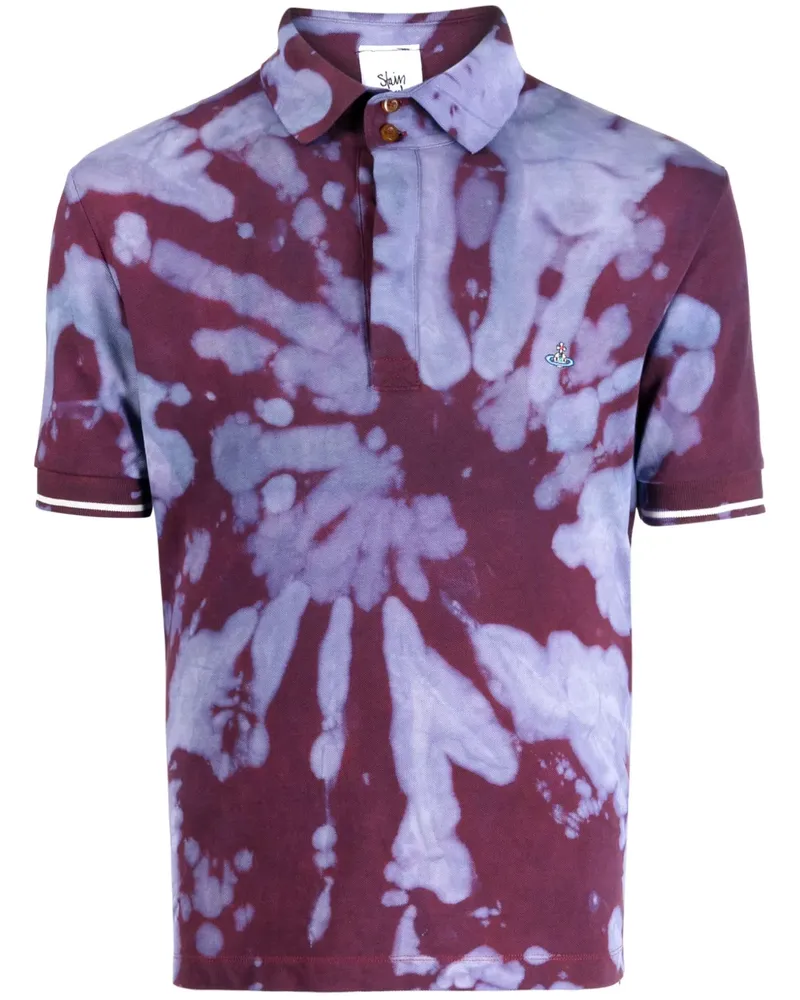 Stain Shade Poloshirt mit Batikmuster - Violett Violett