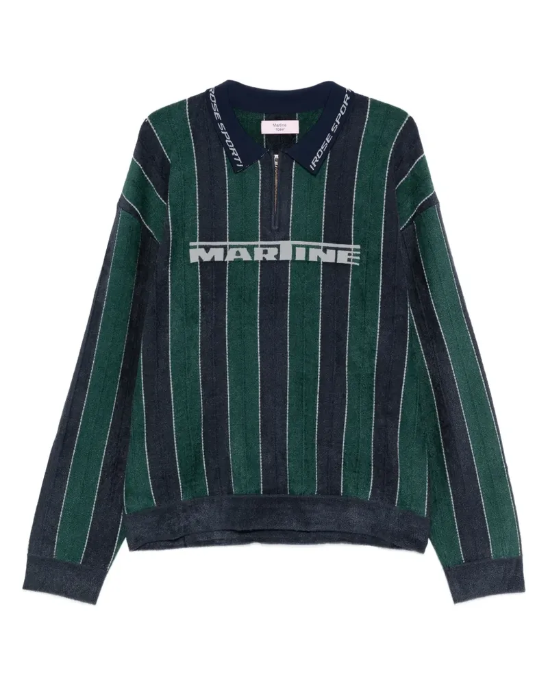 Martine Rose logo-patch polo top - Grün Grün