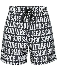 Versace Jeans Shorts mit Logo-Print Schwarz