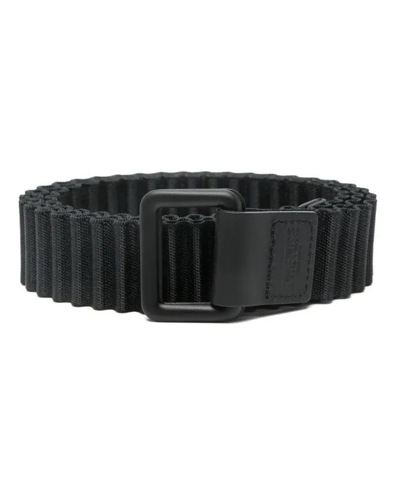 Issey Miyake pleated square-buckle belt - Schwarz Schwarz