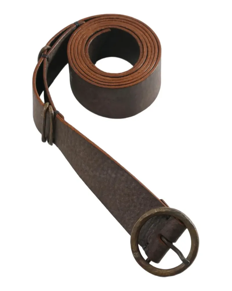 Ziggy Chen round-buckle textured-finish belt - Braun Braun
