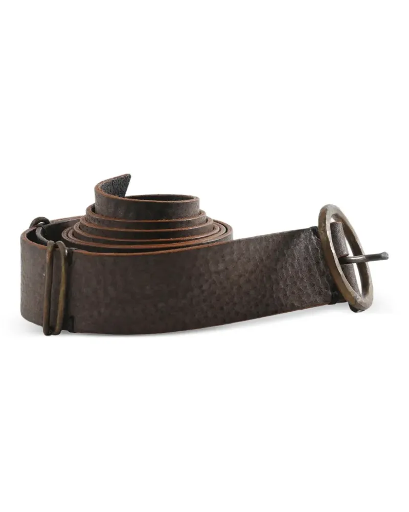 Ziggy Chen round-buckle textured-finish belt - Braun Braun
