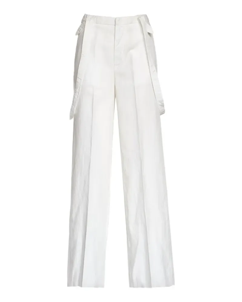 Dondup Tecla suspender-detail trousers - Weiß Weiß