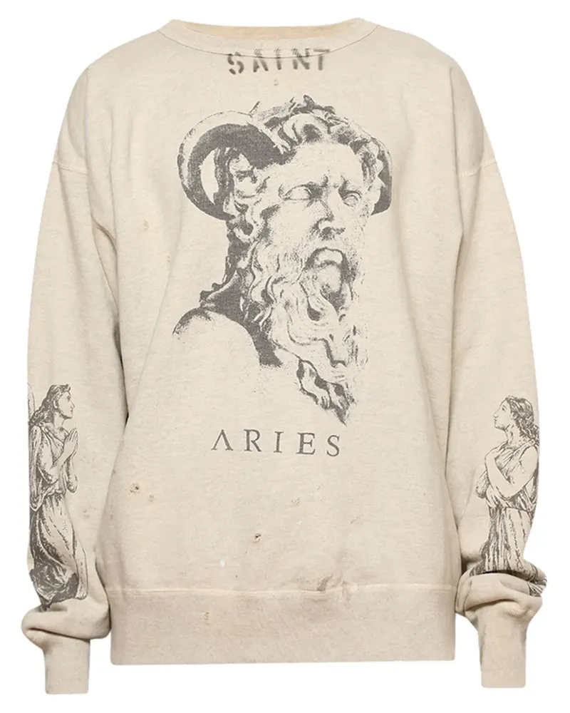 SAINT MXXXXXX Aries Sweatshirt aus Baumwolle - Nude Nude