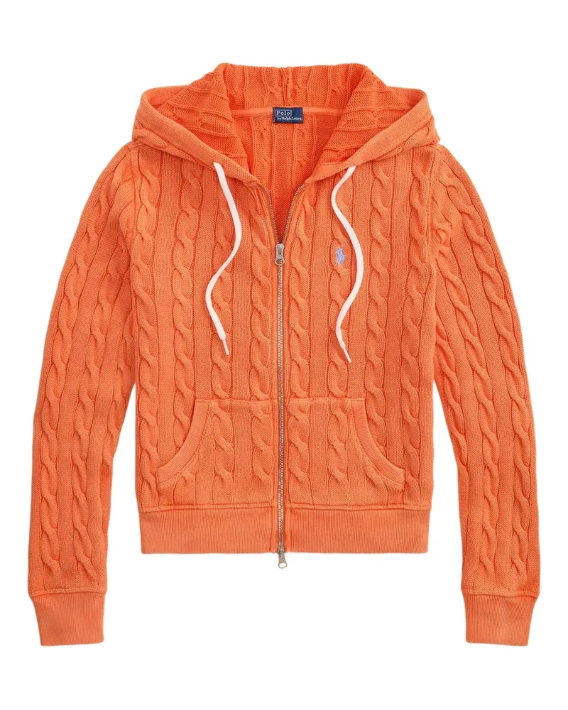 Ralph Lauren Kapuzen-Cardigan mit Zopfmuster - Orange Orange