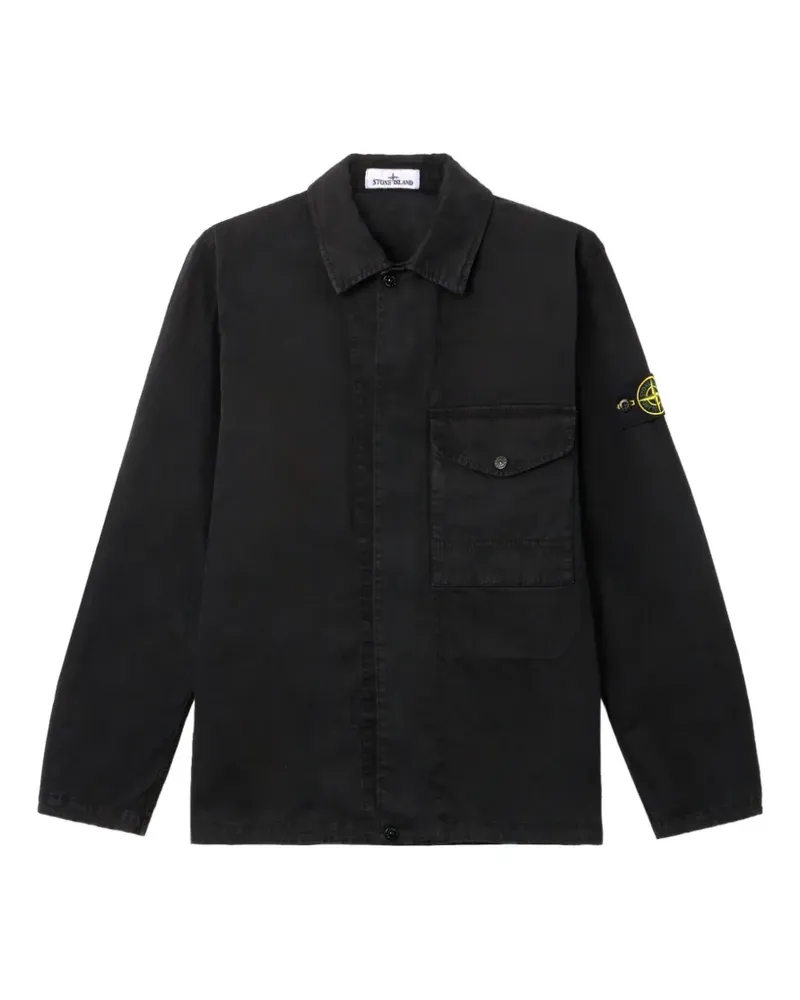 Stone Island Mantel im Antik-Look mit Taschen - Schwarz Schwarz