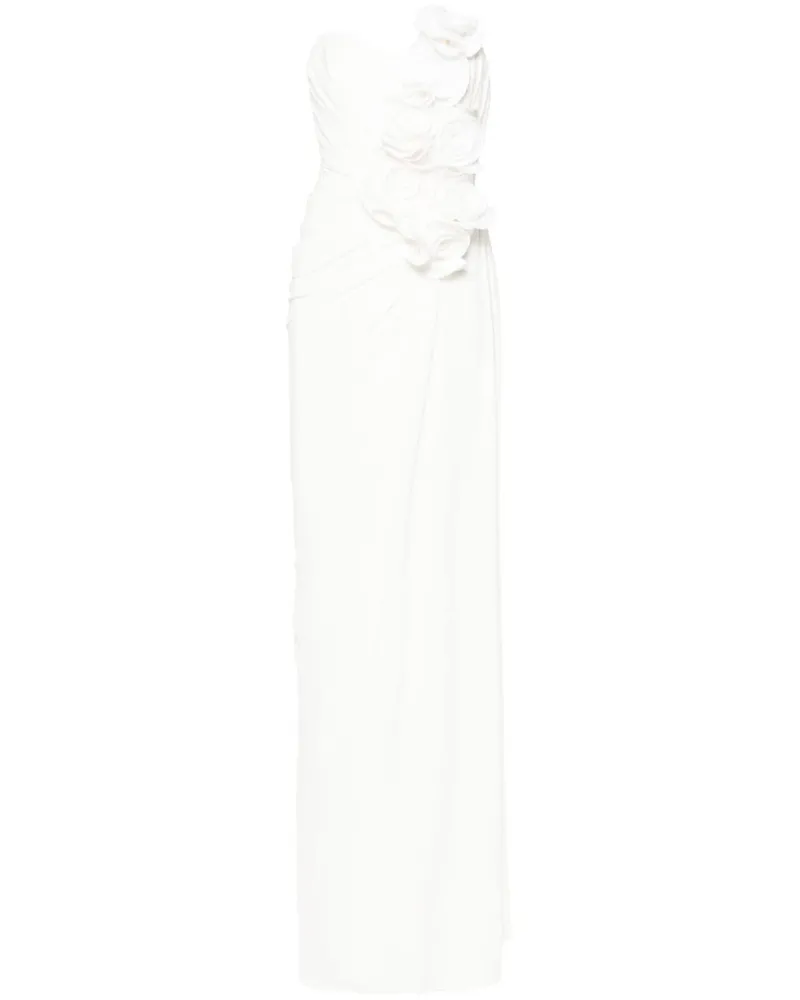 Ana Radu Maxikleid mit Blumenapplikation - Weiß Weiß