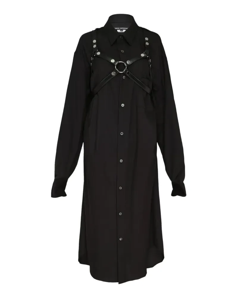 Junya Watanabe harness-detail long-sleeve midi dress - Schwarz Schwarz