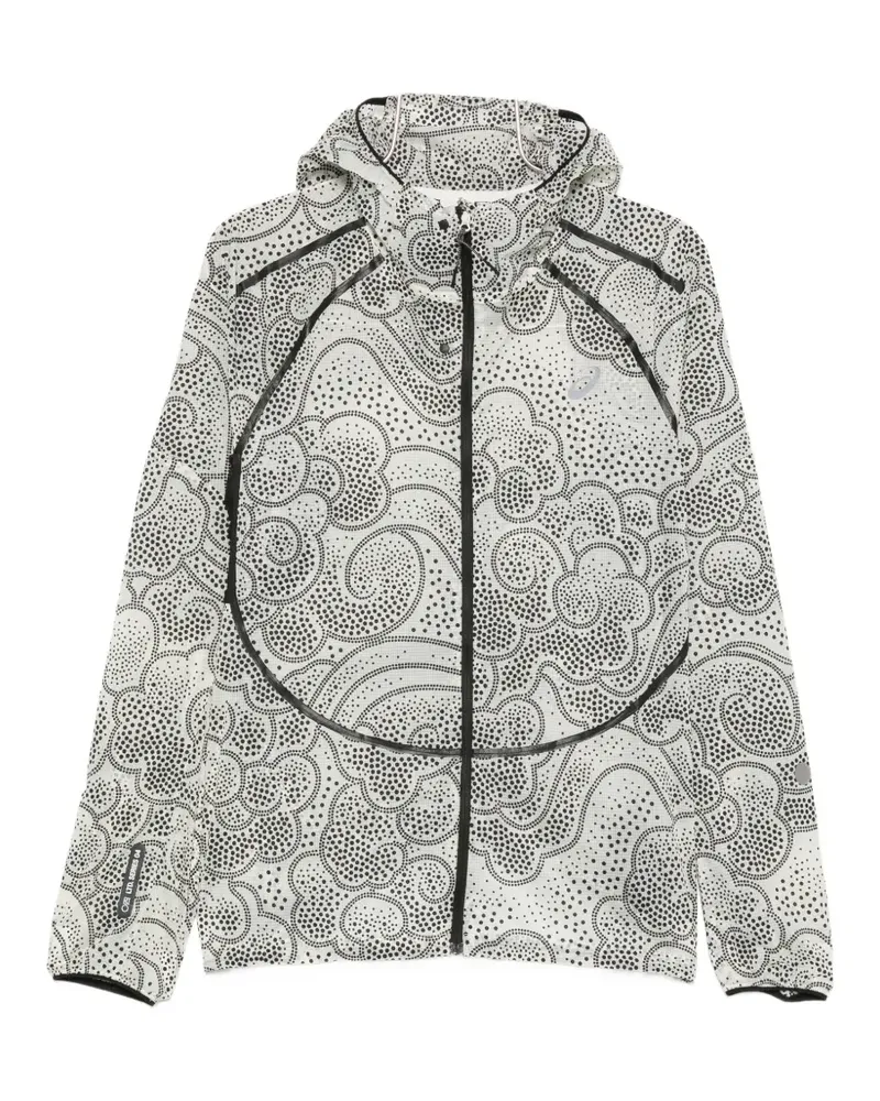 Asics dot-print hooded jacket - Weiß Weiß