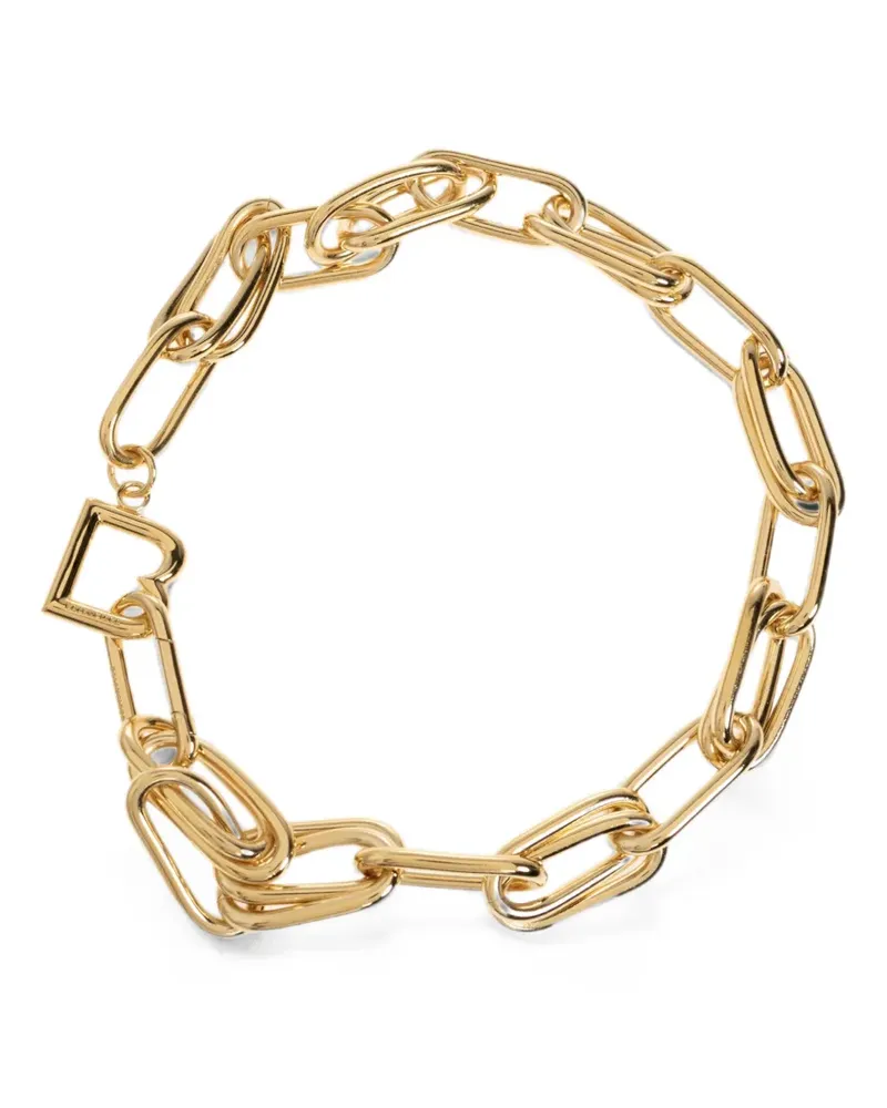 Balenciaga B Link Halskette mit Logo - Gold Gold