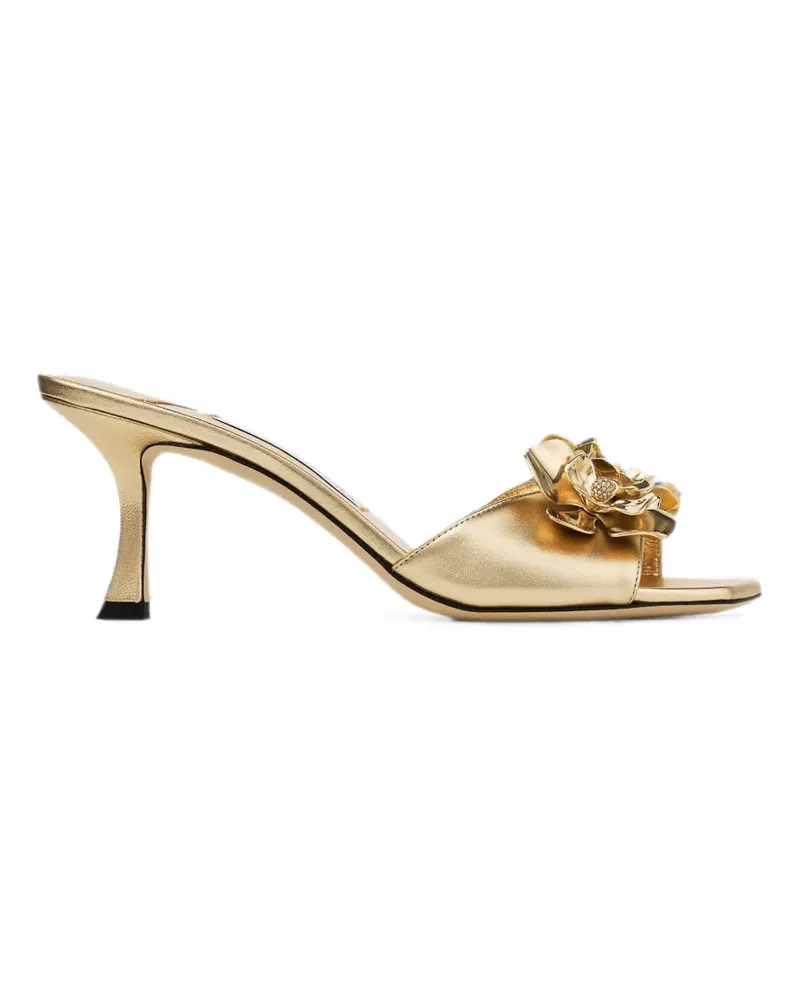 Jimmy Choo Skye Sandalen mit Blumen 70mm - Gold Gold