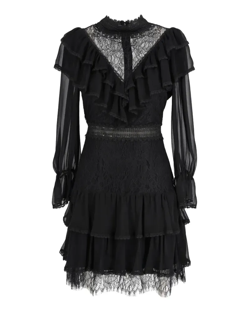Alice + Olivia lace chiffon mini dress - Schwarz Schwarz