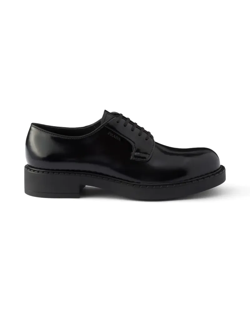 Prada Derby-Schuhe aus gebürstetem Leder - Schwarz Schwarz