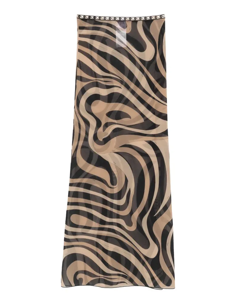 Emilio Pucci mesh maxi skirt - Nude Nude