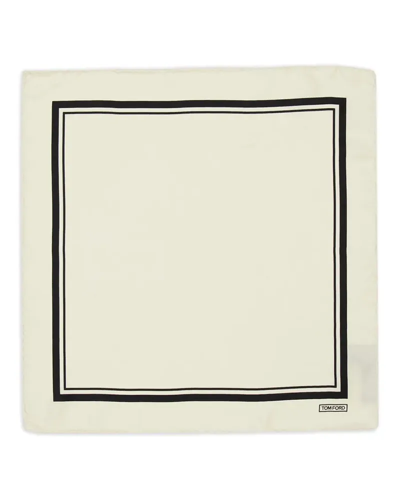 Tom Ford silk frame pocket square - Nude Nude