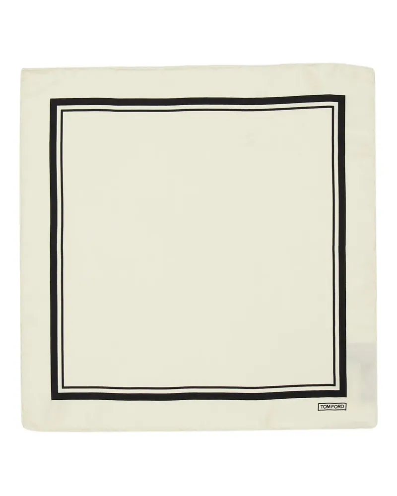Tom Ford silk frame pocket square - Nude Nude