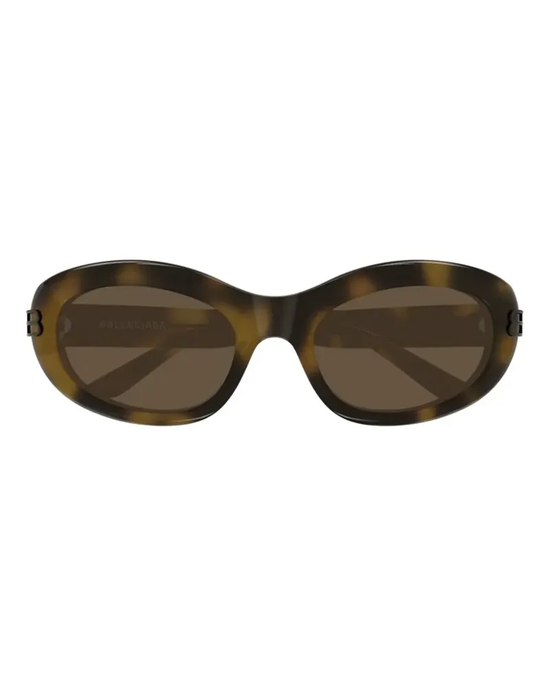 Balenciaga havana-pattern logo-detail sunglasses - Braun Braun