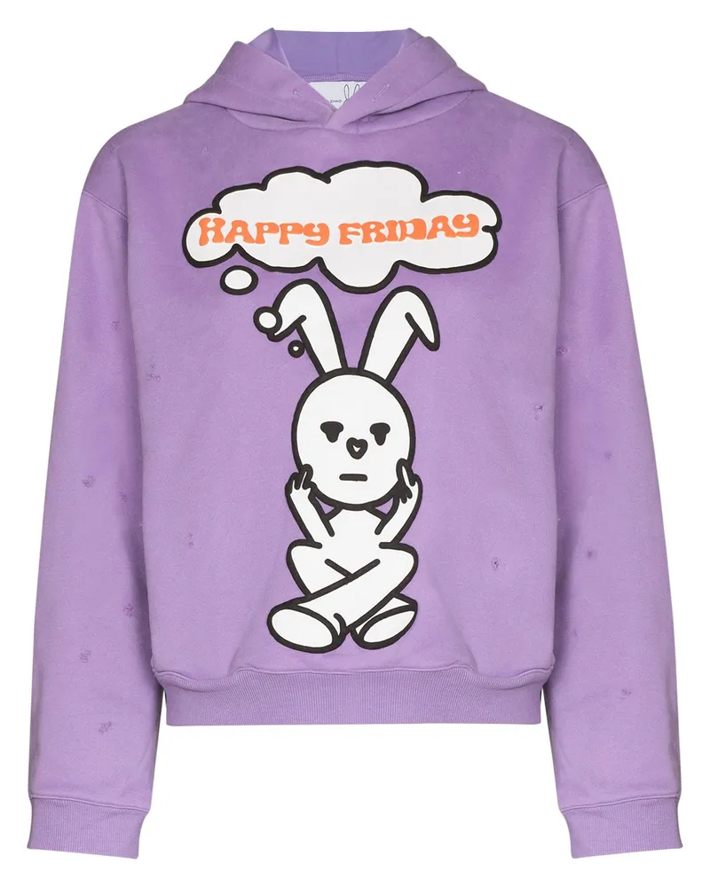 Natasha Zinko Happy Friday Distressed-Hoodie - Nude Nude