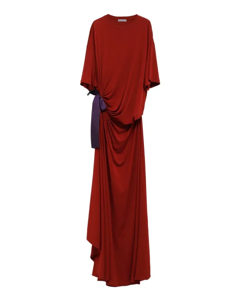 Balenciaga Maxikleid mit Schleifen - Rot Rot