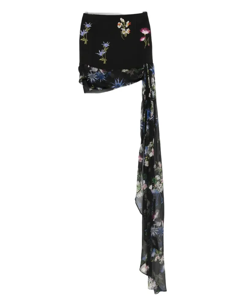 Blumarine floral-embroidery skirt - Schwarz Schwarz